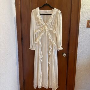 Ivory Ruffle Maxi Dress